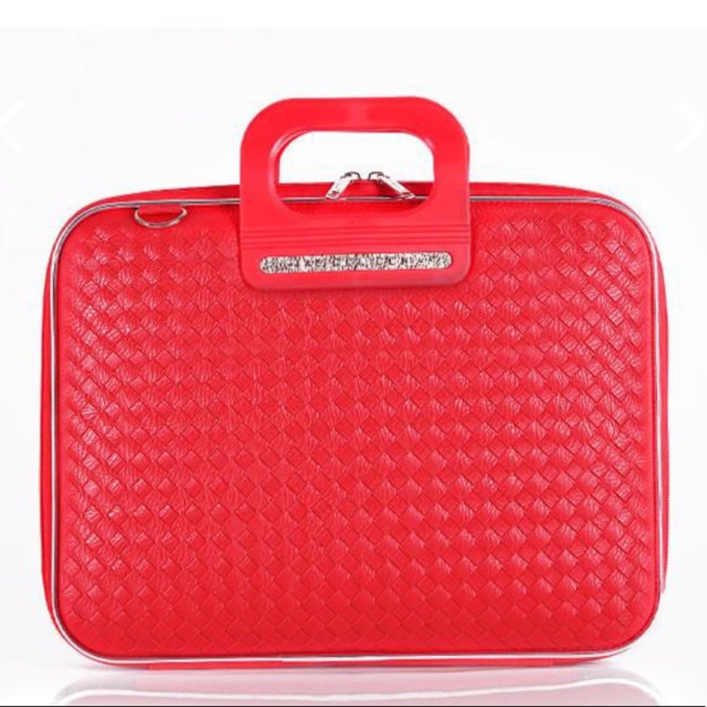 Red Woven Bombata Laptop Bag